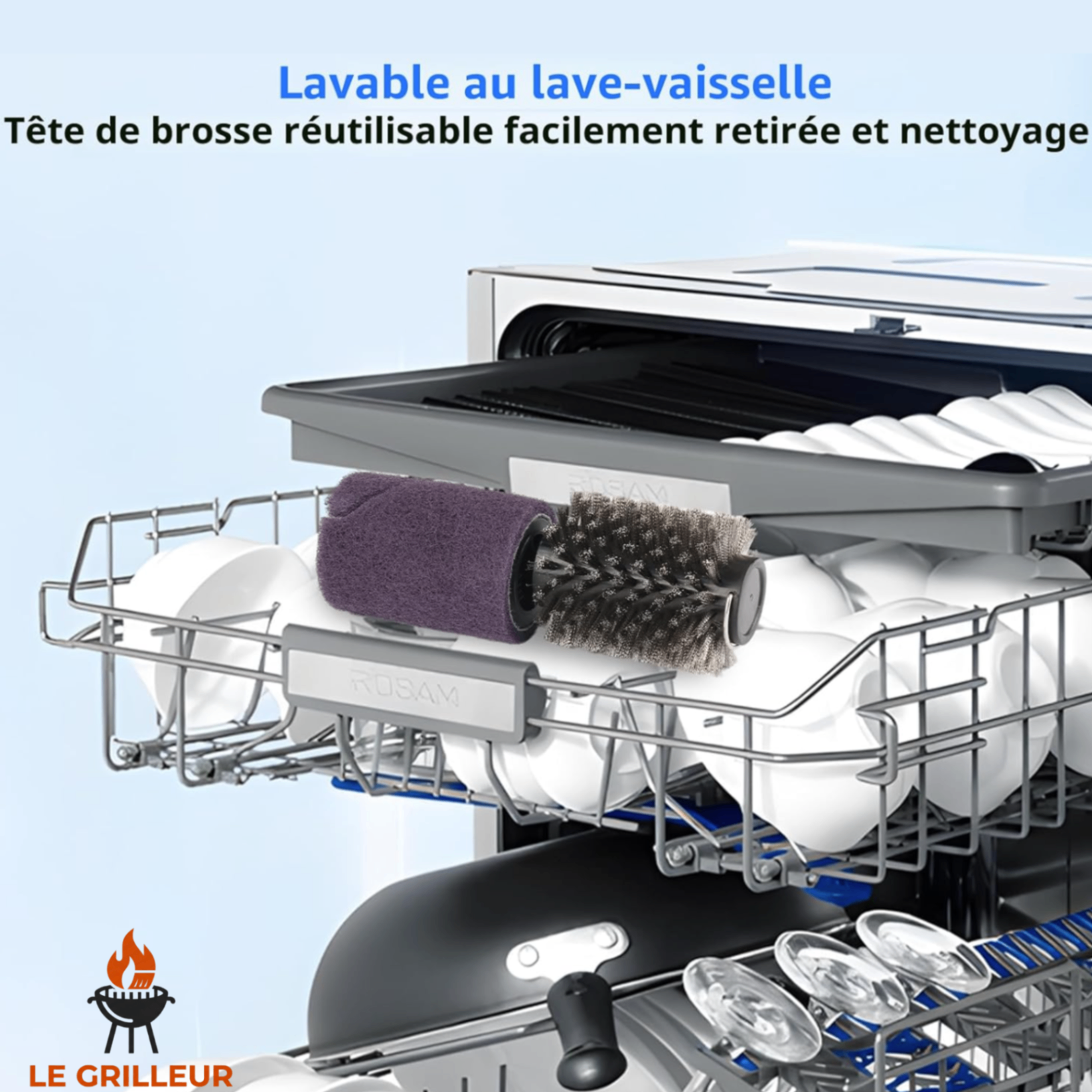 Tête de brosse Pro Roller lavable au lave-vaisselle